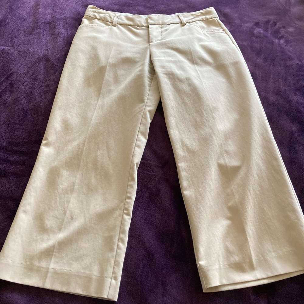 Khaki Crop Work Pants
